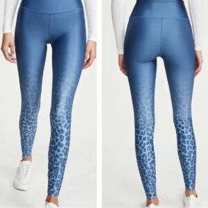 Good American Blue Leopard Print Leggings NWOT